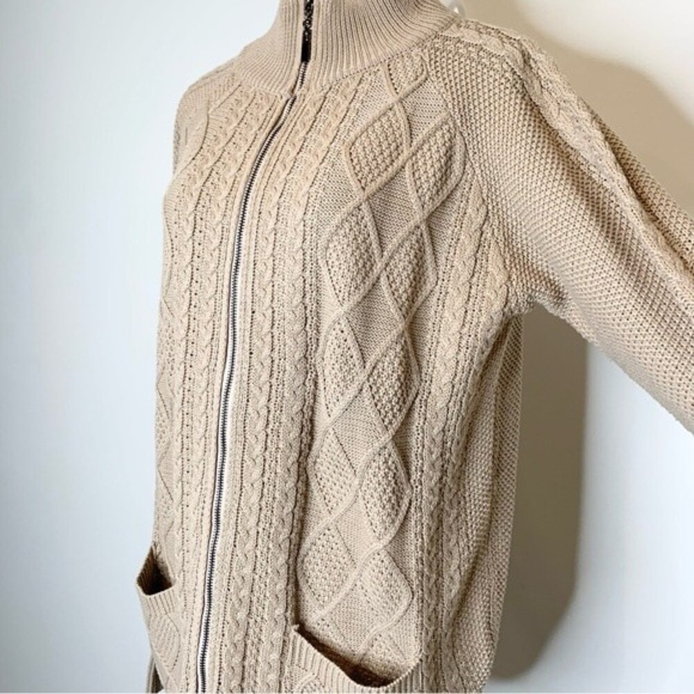 NWOT Coofandy Zipper Front Knit Preppy Cardigan Large - Picture 2 of 6